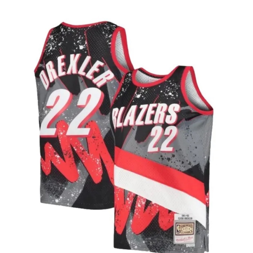 Portland Trail Blazers Clyde Drexler Mitchell & Ness 1991 Hyper Jersey Mens 2XL